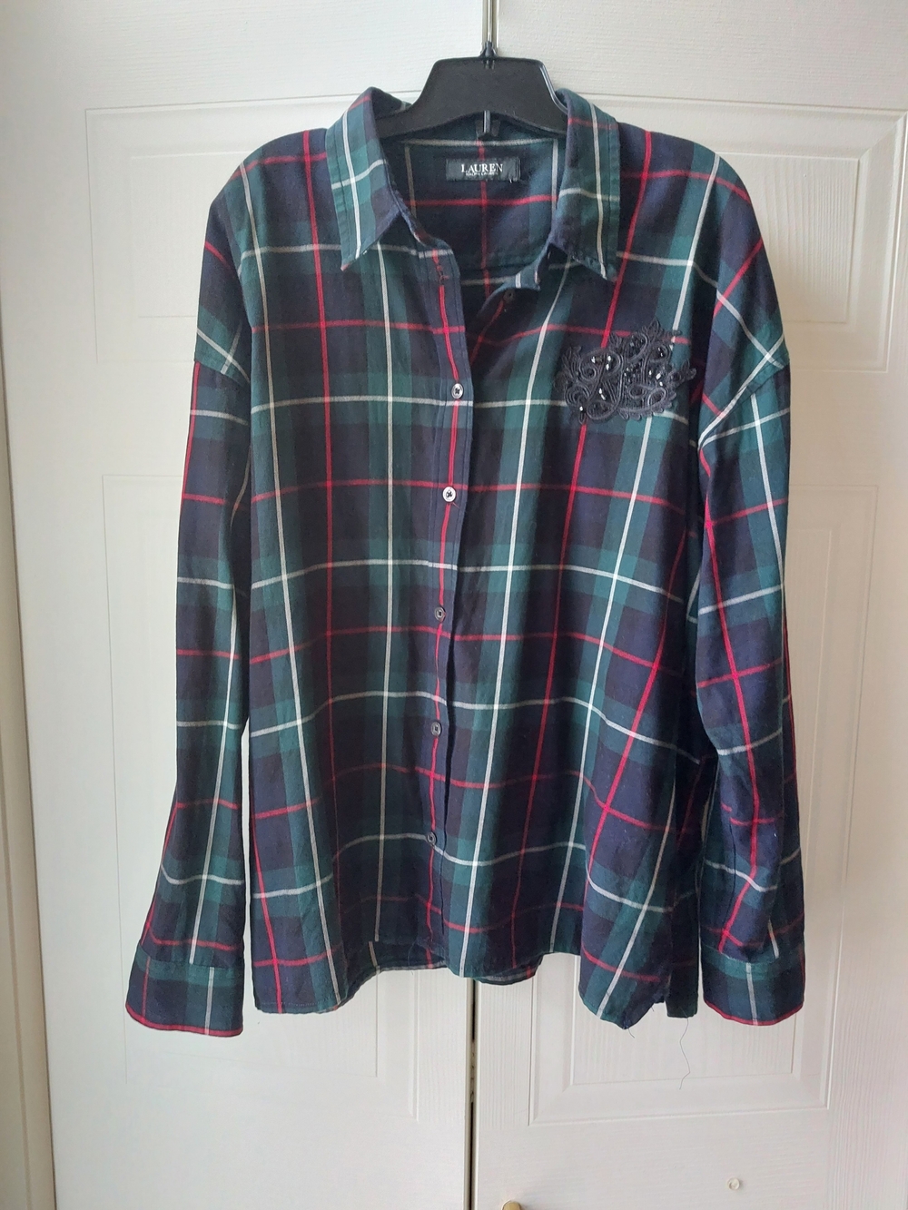 Lauren Ralph Lauren Preppy Green Plaid Button-Up Shirt